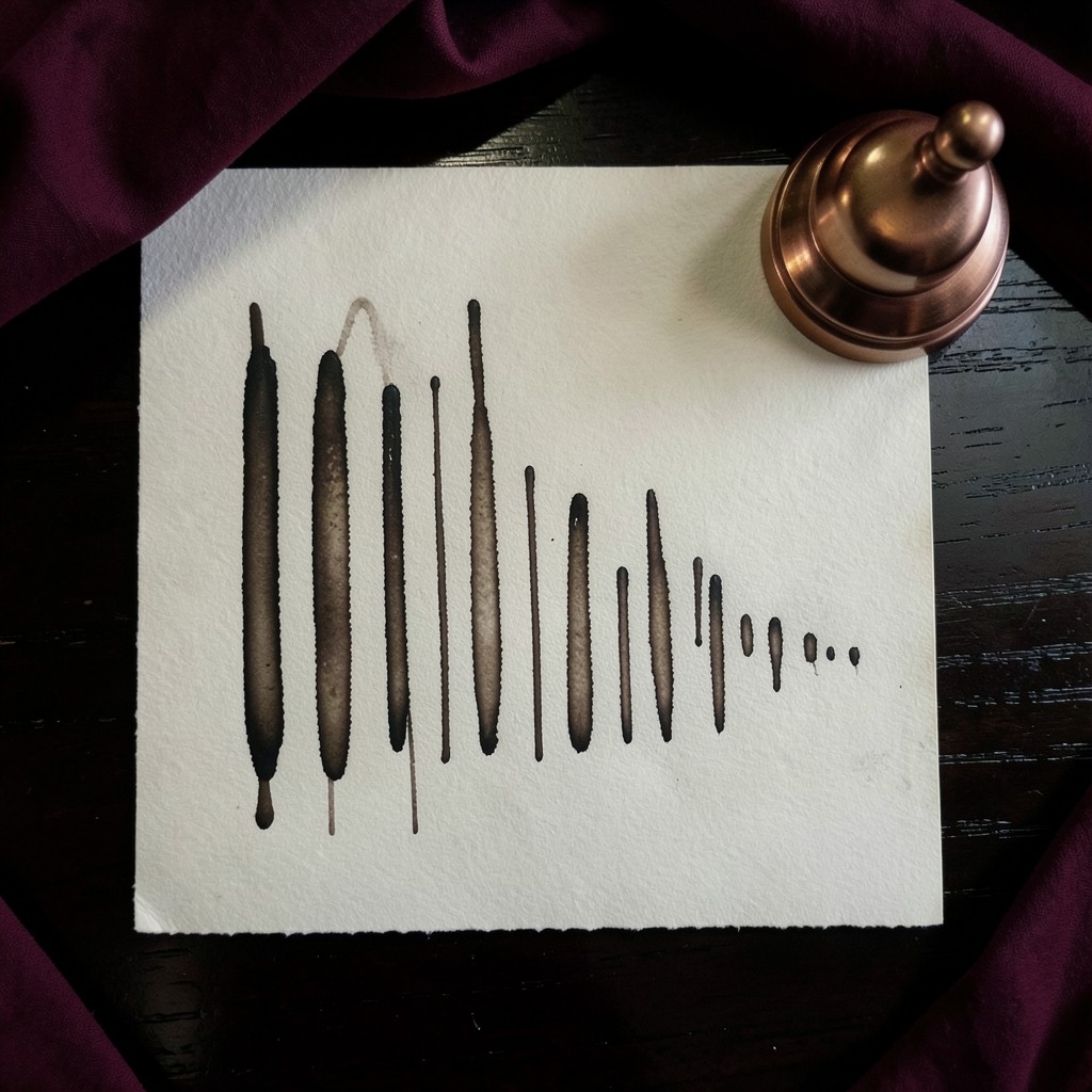 A row of abstract price bars growing shorter across a dark wooden desk